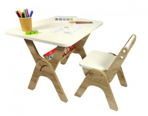 Детский растущий стол-парта и стул Я САМ "Умка" (Дуб/Серый) в Снежинске - snezhinsk.mebel-74.com | фото