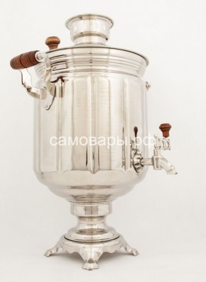 Электрический самовар из латуни на 10 л "Под серебро" в наборе №1 в Снежинске - snezhinsk.mebel-74.com | фото