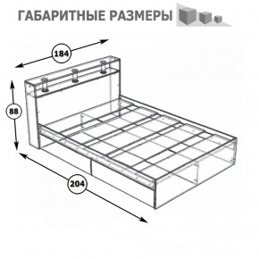 Камелия Кровать 1800, цвет белый, ШхГхВ 183,5х217х78,2 см., сп.м. 1800х2000 мм., без матраса, основание есть в Снежинске - snezhinsk.mebel-74.com | фото