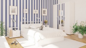 Камелия спальня № 7 Кровать 900 + Стол косметический + Зеркало + Комод, цвет белый, сп.м. 900х2000 мм., б/м, основание есть в Снежинске - snezhinsk.mebel-74.com | фото