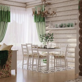 Комлект Вествик обеденный стол и четыре стула, массив сосны, цвет белый в Снежинске - snezhinsk.mebel-74.com | фото