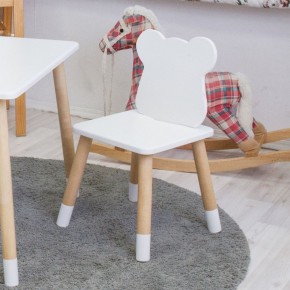 Комплект детской мебели стол и два стула Мишутка (Белый/Белый/Береза) в Снежинске - snezhinsk.mebel-74.com | фото