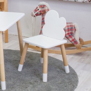 Комплект детской мебели стол и два стула Облачко (Белый/Белый/Береза) в Снежинске - snezhinsk.mebel-74.com | фото