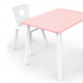 Комплект детской мебели стол и стул Корона (Розовый/Белый/Белый) в Снежинске - snezhinsk.mebel-74.com | фото