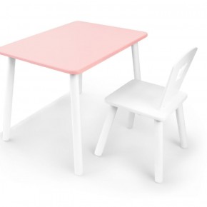 Комплект детской мебели стол и стул Корона (Розовый/Белый/Белый) в Снежинске - snezhinsk.mebel-74.com | фото