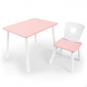 Комплект детской мебели стол и стул Корона (Розовый/Розовый/Белый) в Снежинске - snezhinsk.mebel-74.com | фото