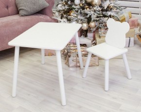 Комплект детской мебели стол и стул Мишутка (Белый/Белый/Белый) в Снежинске - snezhinsk.mebel-74.com | фото