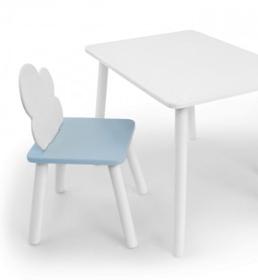 Комплект детской мебели стол и стул Облачко (Белый/Голубой/Белый) в Снежинске - snezhinsk.mebel-74.com | фото