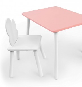Комплект детской мебели стол и стул Облачко (Розывый/Белый/Белый) в Снежинске - snezhinsk.mebel-74.com | фото