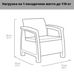 Комплект мебели Корфу Рест (Corfu Rest - without table) графит в Снежинске - snezhinsk.mebel-74.com | фото