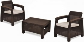 Комплект мебели Корфу Уикенд (Corfu Weekend) коричневый - серо-бежевый * в Снежинске - snezhinsk.mebel-74.com | фото