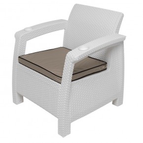 Комплект уличной мебели Yalta Premium Terrace Set (Ялта) белый (+подушки под спину) в Снежинске - snezhinsk.mebel-74.com | фото