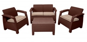 Комплект уличной мебели Yalta Premium Terrace Set (Ялта) шоколадый (+подушки под спину) в Снежинске - snezhinsk.mebel-74.com | фото