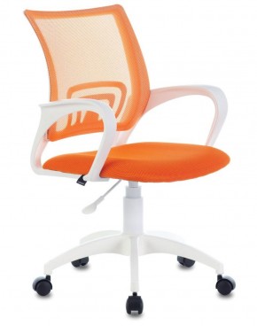 Кресло BRABIX "Fly MG-396W", пластик белый, сетка, оранжевое, 532401, MG-396W_532401 в Снежинске - snezhinsk.mebel-74.com | фото