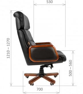 Кресло для руководителя CHAIRMAN 417 (Натуральная кожа) Черное в Снежинске - snezhinsk.mebel-74.com | фото