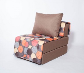 Кресло-кровать бескаркасное Харви (коричневый-геометрия браун) в Снежинске - snezhinsk.mebel-74.com | фото