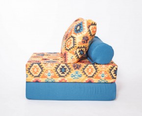 Кресло-кровать-пуф бескаркасное Прайм (мехико желтый-морская волна) в Снежинске - snezhinsk.mebel-74.com | фото