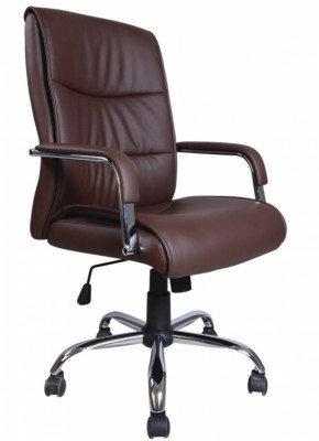 Кресло офисное BRABIX "Space EX-508" (экокожа, хром, коричневое) 531164 в Снежинске - snezhinsk.mebel-74.com | фото