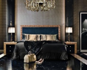 Кровать 2-х спальная (1,6 м) Тиффани Premium черная/золото с мягким элементом (Антрацит) с подъемным механизмомарт (ТФКР-3[3](П) в Снежинске - snezhinsk.mebel-74.com | фото