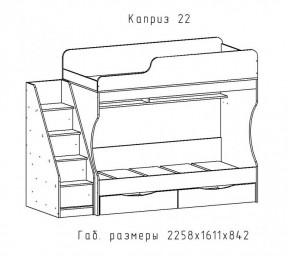 КАПРИЗ-22 Кровать двухъярусная 800 настил ЛДСП в Снежинске - snezhinsk.mebel-74.com | фото
