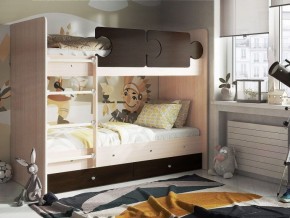 Кровать двухъярусная "Тетрис" (щиты) с бортиками + ящики в Снежинске - snezhinsk.mebel-74.com | фото