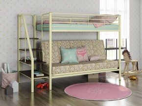 Кровать двухъярусная с диваном "Мадлен-3" (Белый/Фиолетовы) в Снежинске - snezhinsk.mebel-74.com | фото