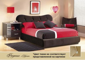 Кровать Феодосия 1400 со стразами в к/з "Классик 307 коричневый" (серия Норма) +основание +ПМ в Снежинске - snezhinsk.mebel-74.com | фото