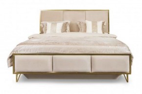 Кровать Lara 1800 с мягким изголовьем + основание (белый глянец) в Снежинске - snezhinsk.mebel-74.com | фото