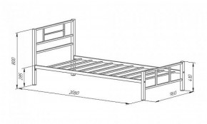 Кровать металлическая "Кадис 900х1900" Белый в Снежинске - snezhinsk.mebel-74.com | фото
