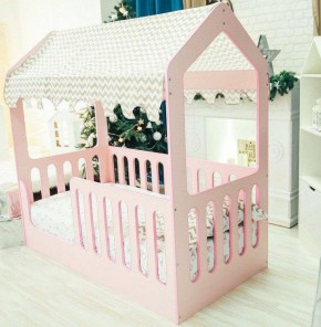 Кровать-домик без ящика 800*1600 (Розовый) в Снежинске - snezhinsk.mebel-74.com | фото