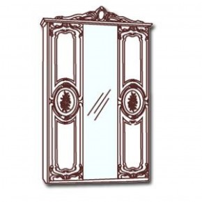 Шкаф 3-х дверный с зеркалами (01.143) Роза (орех) в Снежинске - snezhinsk.mebel-74.com | фото