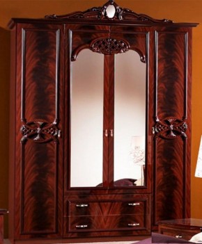 Шкаф 4-х дверный с зеркалами (03.144) Ольга (могано) в Снежинске - snezhinsk.mebel-74.com | фото