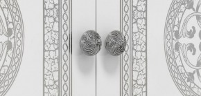 Шкаф 4-х дверный с зеркалами (12.244) Грация (белый/серебро) в Снежинске - snezhinsk.mebel-74.com | фото