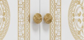 Шкаф 4-х дверный с зеркалами (12.244) Грация (белый/золото) в Снежинске - snezhinsk.mebel-74.com | фото