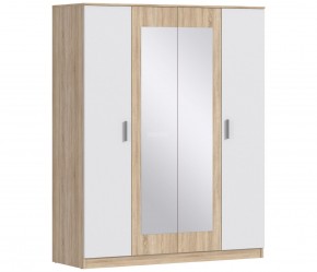 Шкаф 4х дверный с зеркалами Уют СБ-2750/1 (Дуб Сонома/Белый) в Снежинске - snezhinsk.mebel-74.com | фото