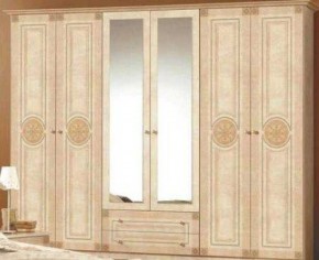 Шкаф 6-и дверный с зеркалами (02.146) Рома (беж) в Снежинске - snezhinsk.mebel-74.com | фото
