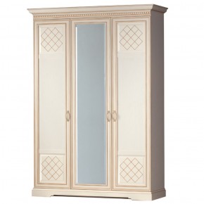 Шкаф для одежды 3-дверный №800 Парма кремовый белый в Снежинске - snezhinsk.mebel-74.com | фото