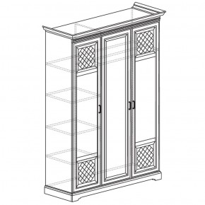 Шкаф для одежды 3-дверный №800 Парма кремовый белый в Снежинске - snezhinsk.mebel-74.com | фото